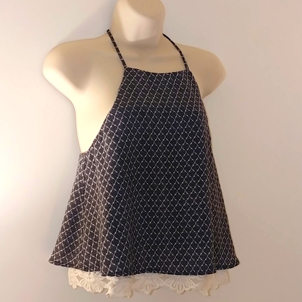 Navy Printed lined camisole